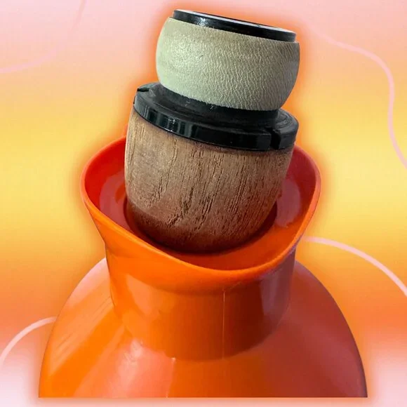 Vintage MCM Orange Black Teak Handle & Stopper G. Rosendahl Swedish Thermos - Picture 3 of 16